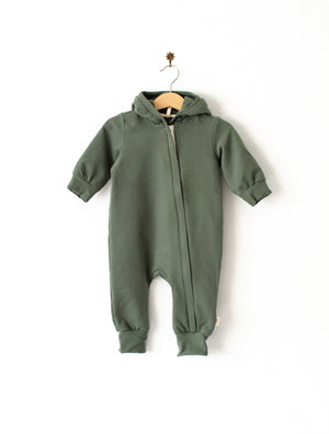 Hooded jumpsuit with a zip